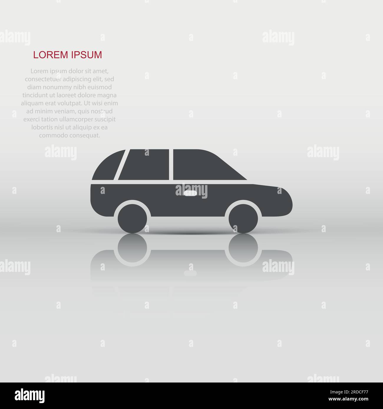 Car icon in flat style. Automobile vehicle vector illustration on white ...