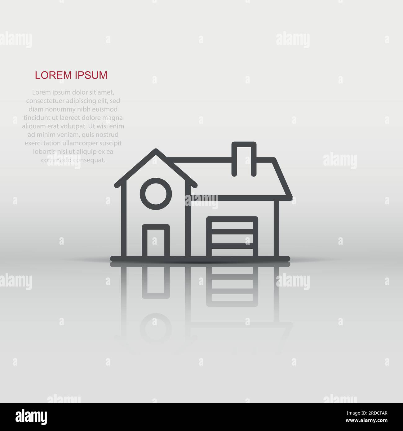 Building icon in flat style. Home vector illustration on white isolated ...