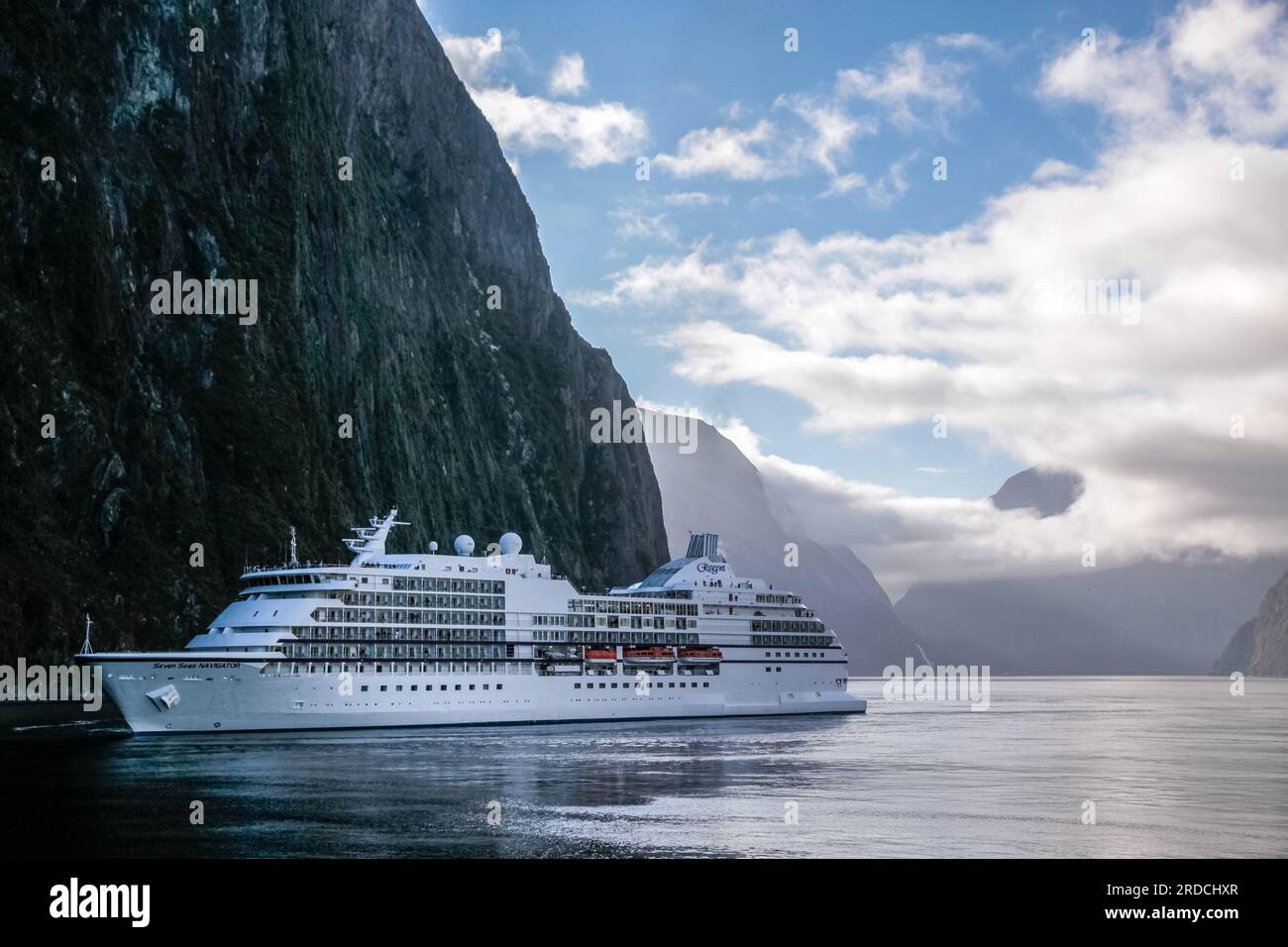 geography / travel, New Zealand, Southland, cruiser Seven seas navigator in the Milford sound, ADDITIONAL-RIGHTS-CLEARANCE-INFO-NOT-AVAILABLE Stock Photo