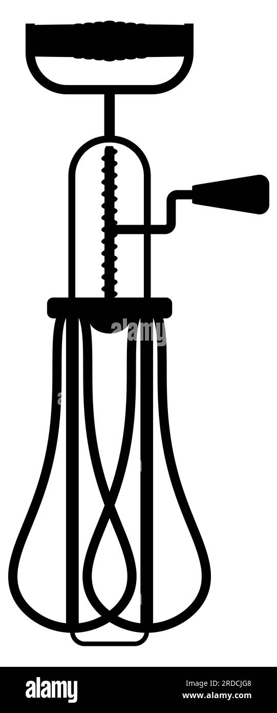 Simple illustration of food mixer. Line art, clipart, graphic, icon, object, shape, symbol, etc