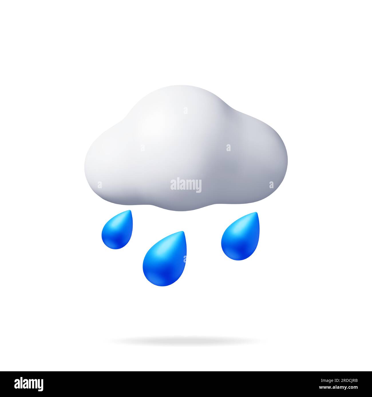 3d Cloud with Raindrops Icon Stock Vector