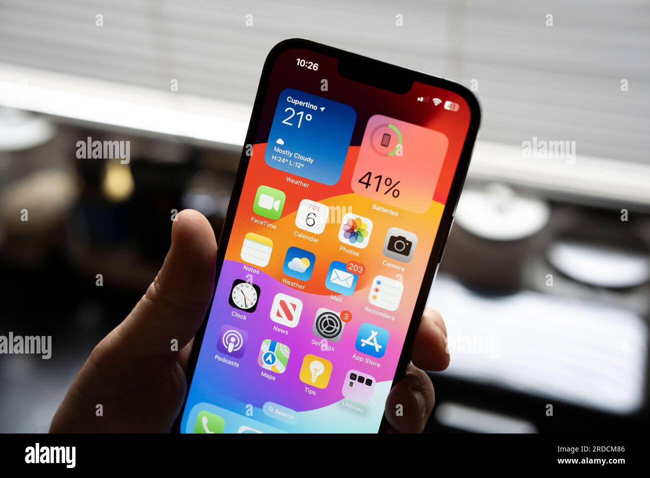 The iOS 17 operating system for iPhone is seen in this illustration ...