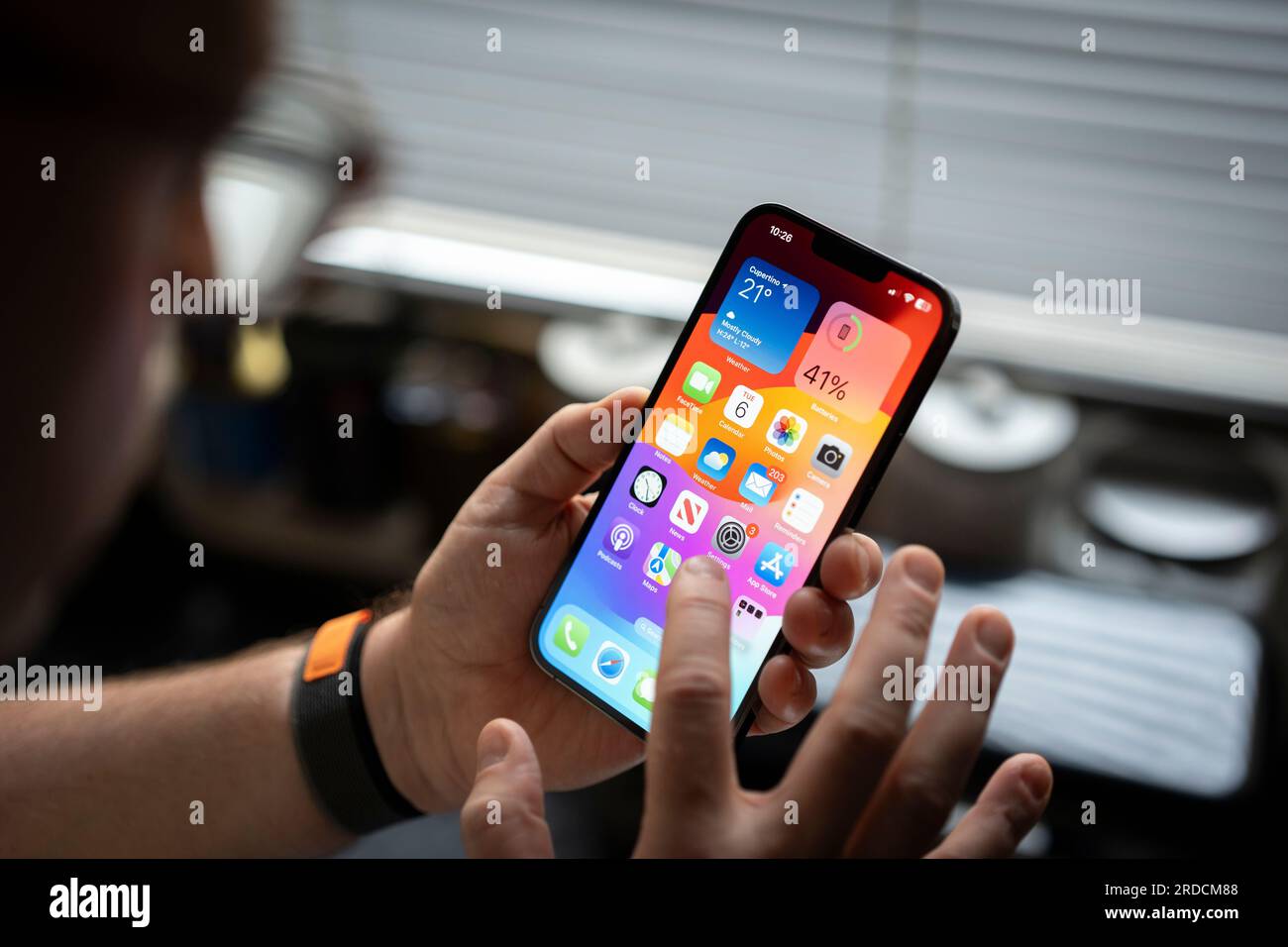 The iOS 17 operating system for iPhone is seen in this illustration ...