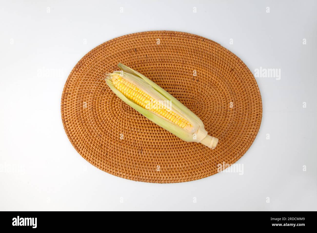 raw corn maize cob isolated on white background Stock Photo