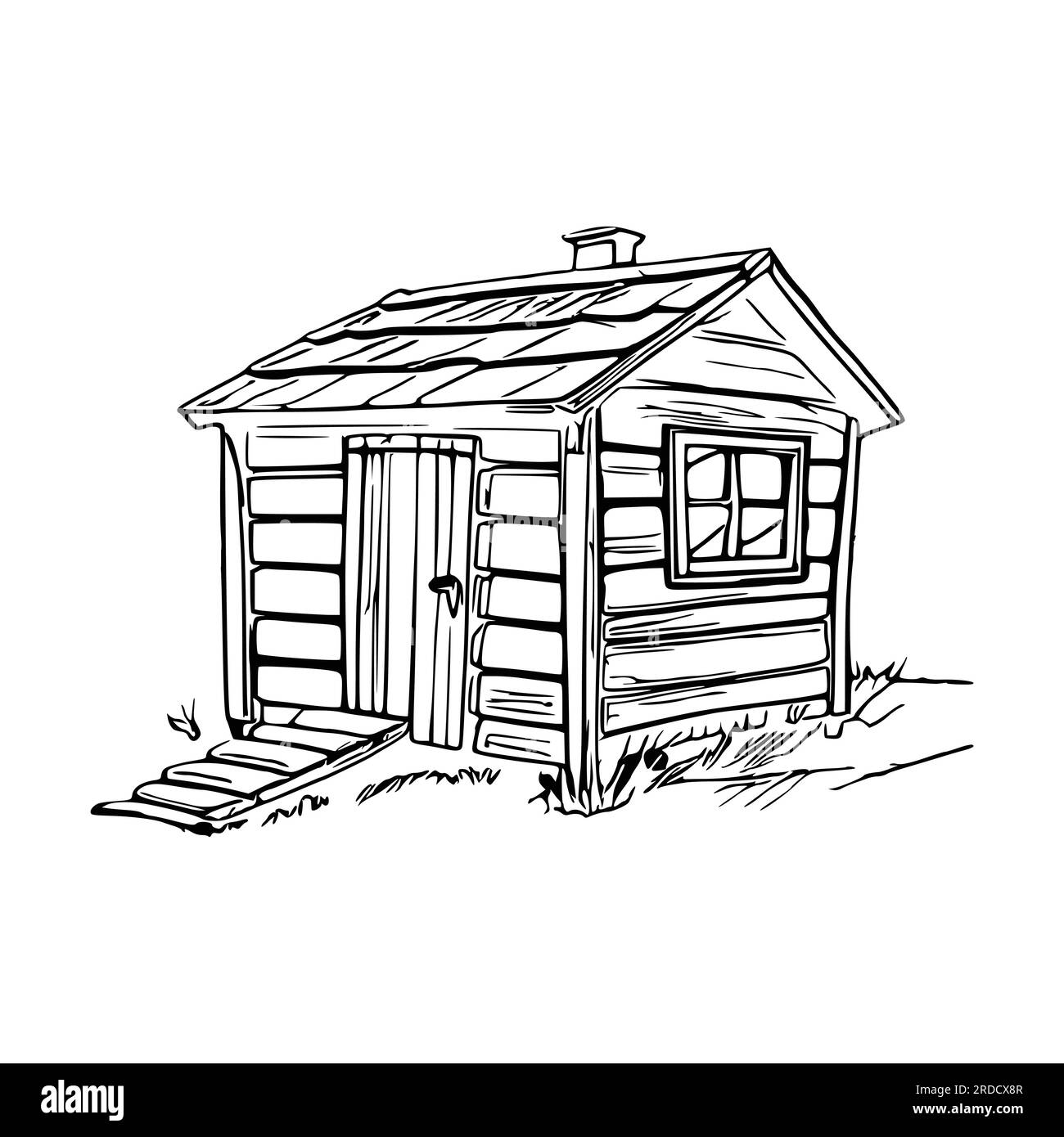 Dog house coloring book, Dog house coloring page, black and white