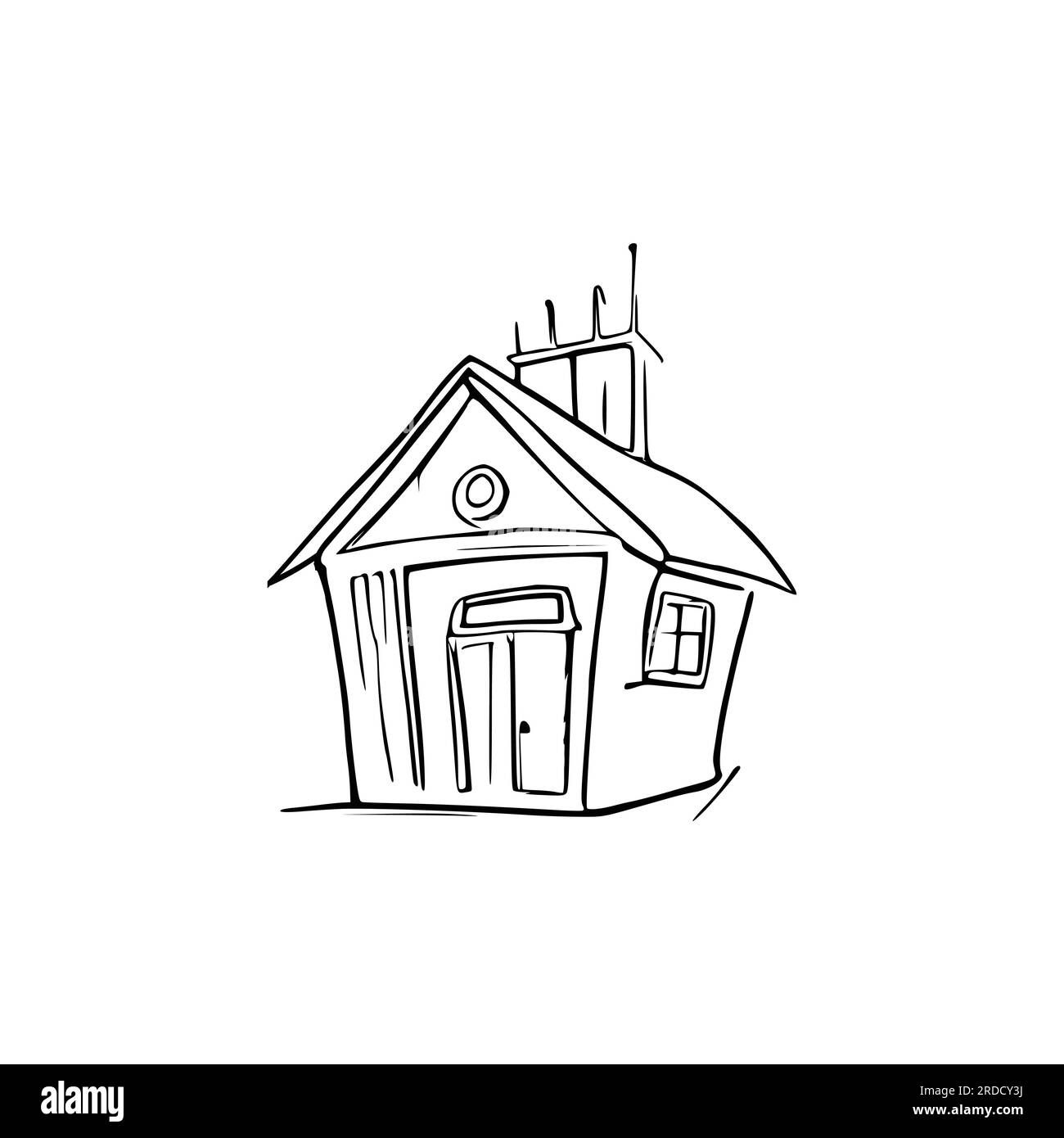 Nice Simple House coloring book, Line art house, Outline house, House