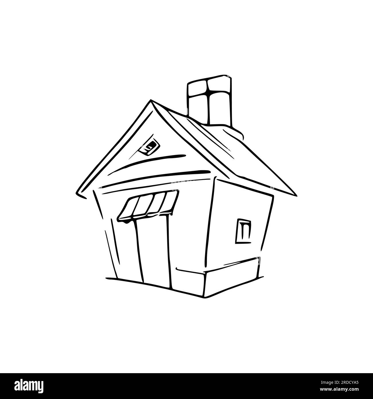 Nice Simple House coloring book, Line art house, Outline house, House