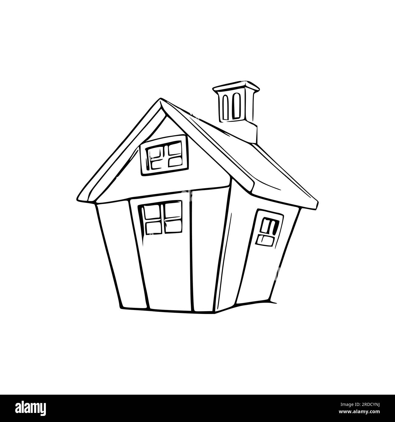 Nice Simple House coloring book, Line art house, Outline house, House