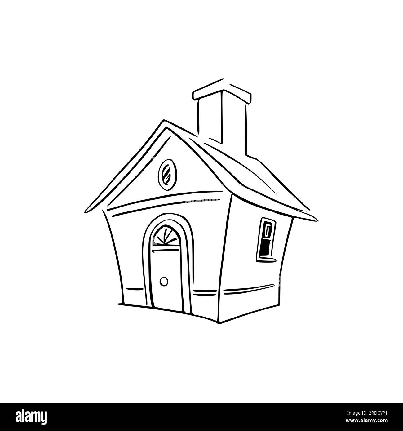 Nice Simple House coloring book, Line art house, Outline house, House