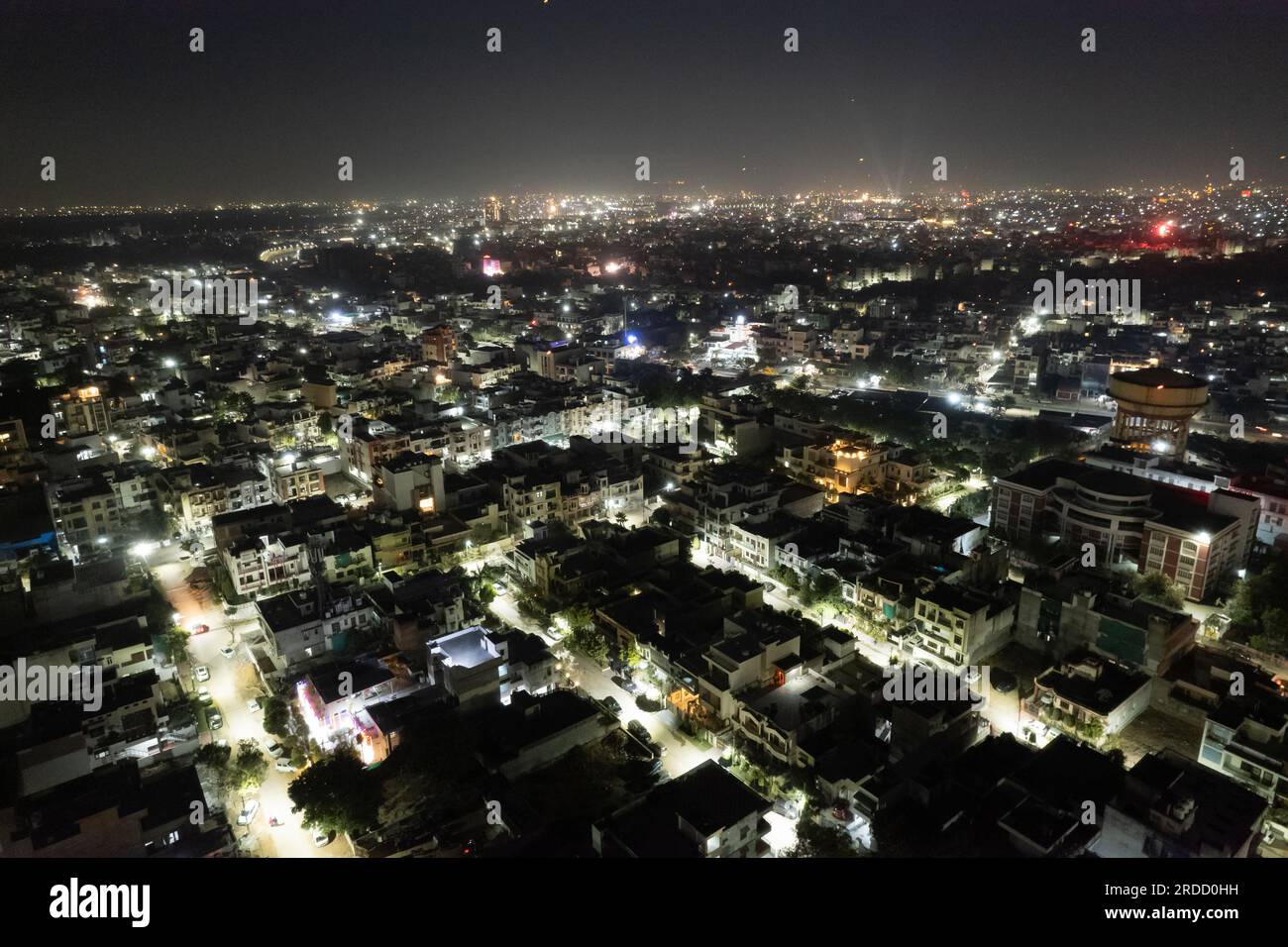 aerial drone tripod shot showing cityscape of jaipur delhi with ...