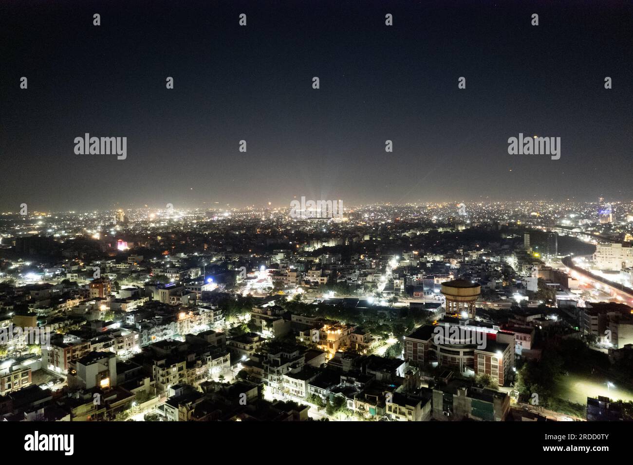 aerial drone tripod shot showing cityscape of jaipur delhi with ...