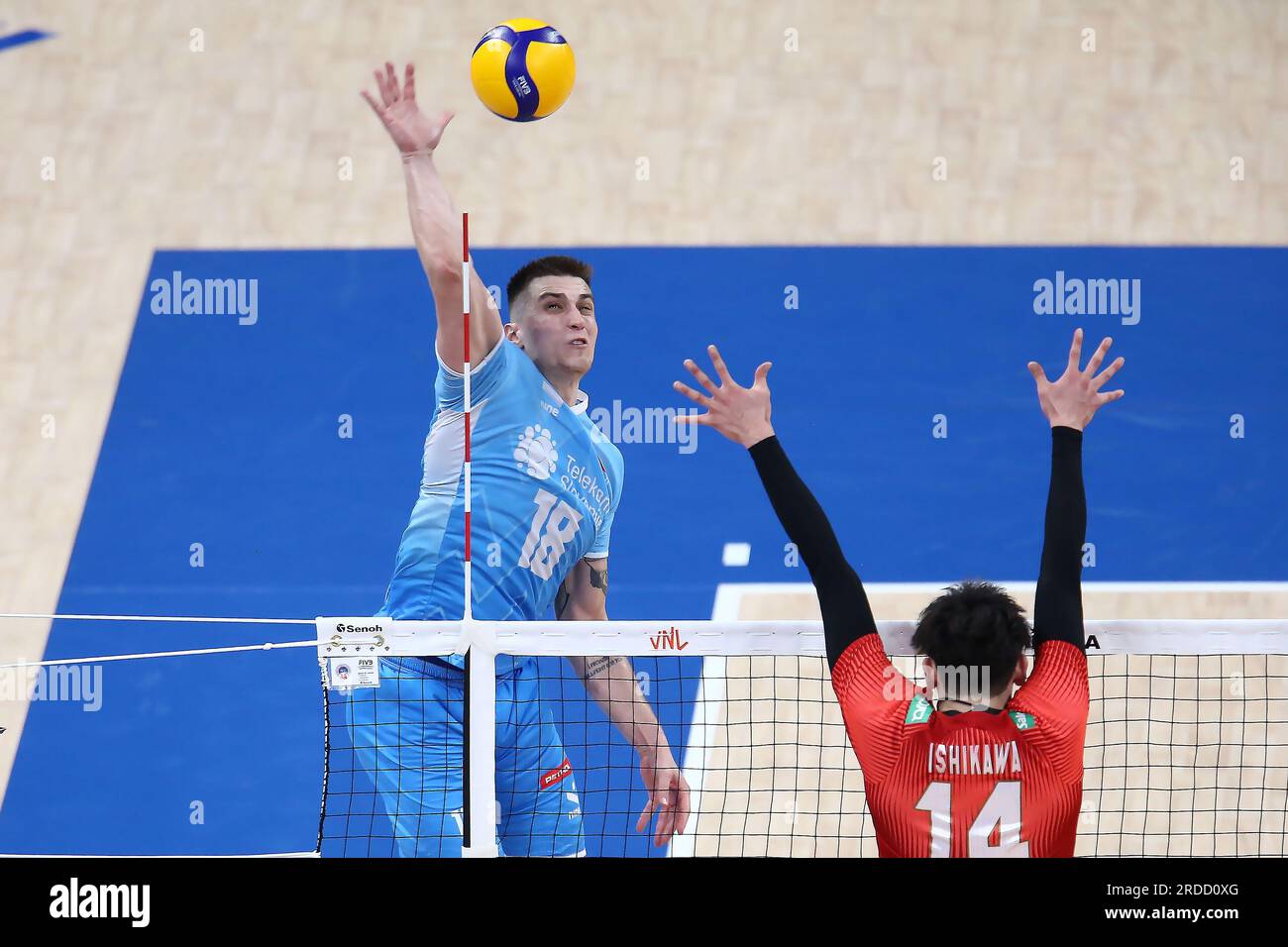 Gdansk, Poland. 20th July, 2023. Klemen Cebulj during the FIVB