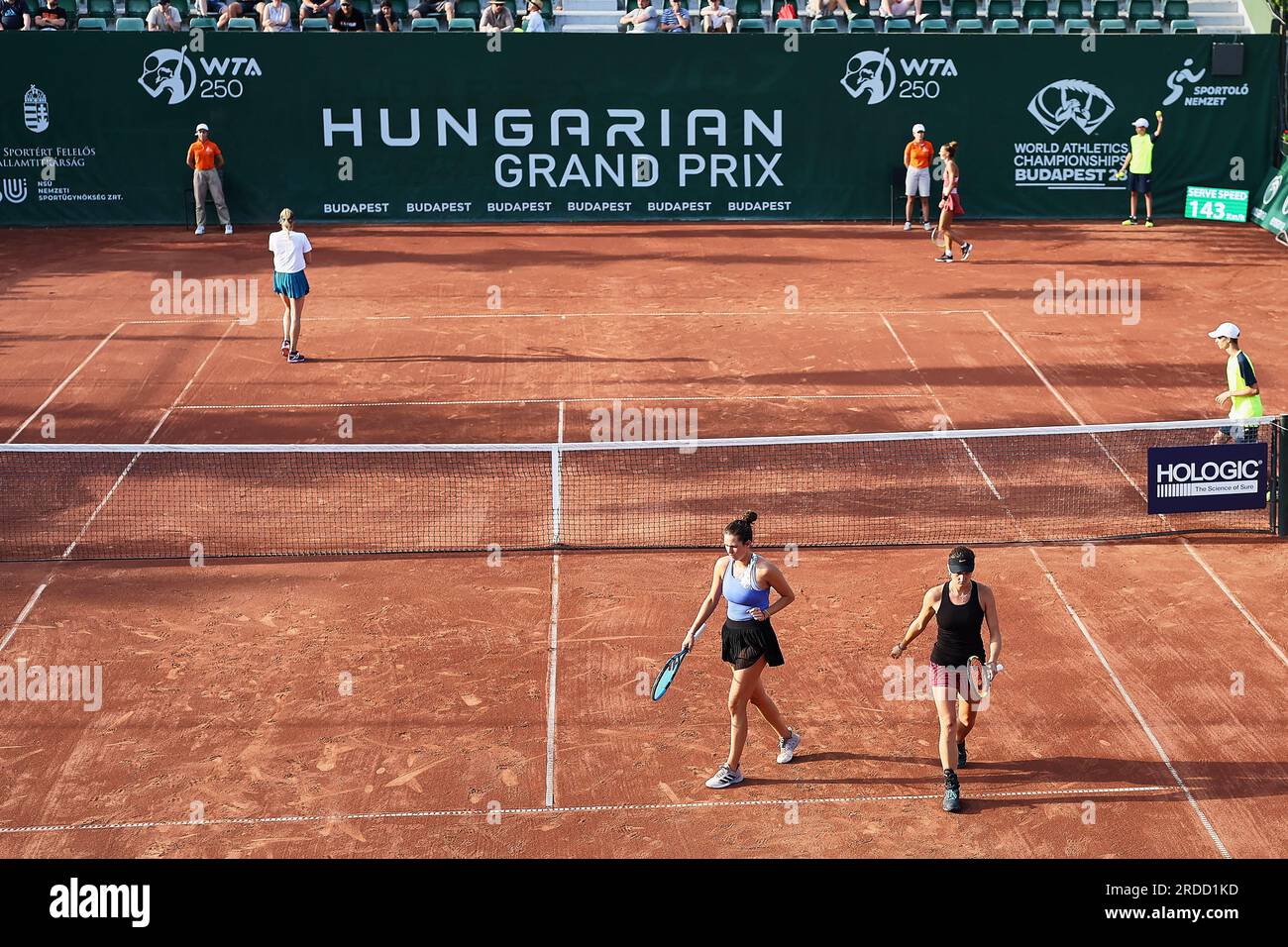 Budapest, Central Hungary, Hungary. 20th July, 2023. u.a. JESIKA MALECKOVA of Czech Republic, MIRIAM KOLODZIEJOVA of Czech Republic, FANNY STOLLAR of Hungary, KATARZYNA PITER of Poland in action during the HUNGARIAN GRAND PRIX - Budapest - Womens Tennis, WTA250 (Credit Image: © Mathias Schulz/ZUMA Press Wire) EDITORIAL USAGE ONLY! Not for Commercial USAGE! Stock Photo