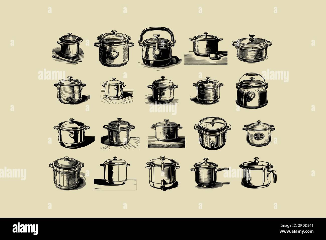 Vintage Pressure cooker vector illustration Stock Vector Image & Art
