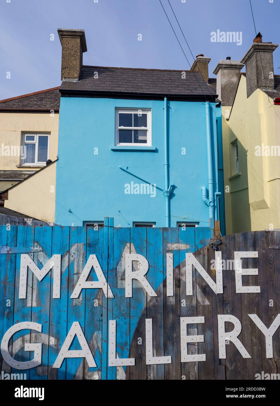 Marine Gallery Sign, Falmouth, Cornwall, England, UK, GB Stock Photo ...