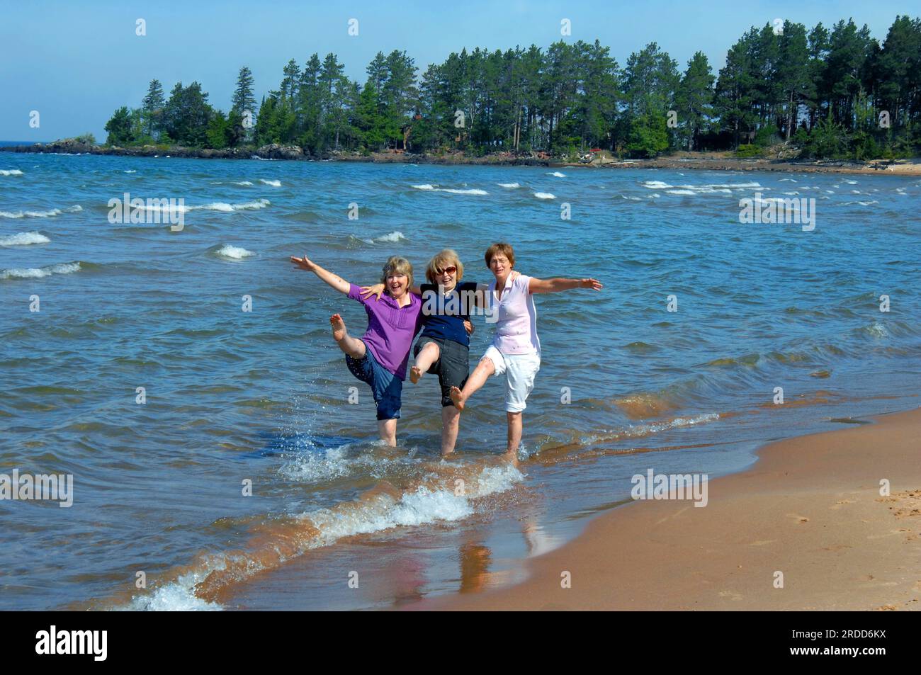 Three sisters revisit their childhood and kick and splash in the waters