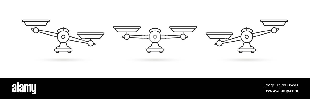 thin line set of scale like counterbalance Stock Vector