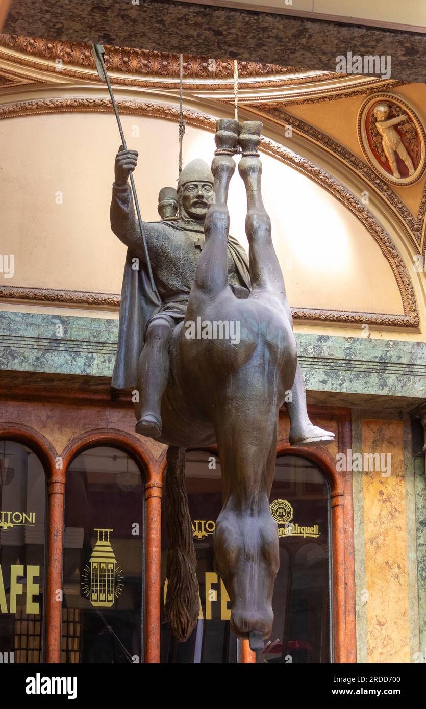 PRAGUE, CZECH REPUBLIC, EUROPE Statue of King Wenceslas riding an