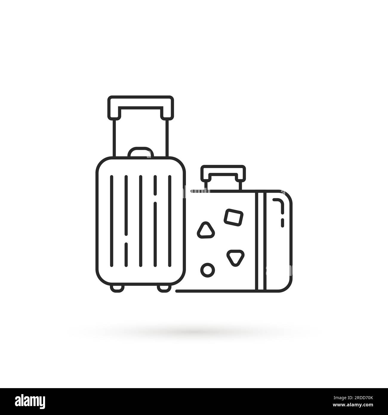 thin line luggage for travel black icon Stock Vector
