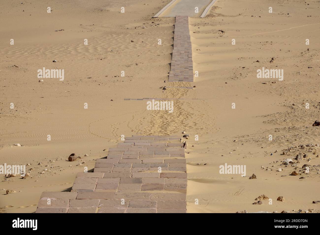 Steps leading to the Meir tombs near the village of Meir or Mayr in the Nile Valley near Asyut, Middle Egypt Stock Photo
