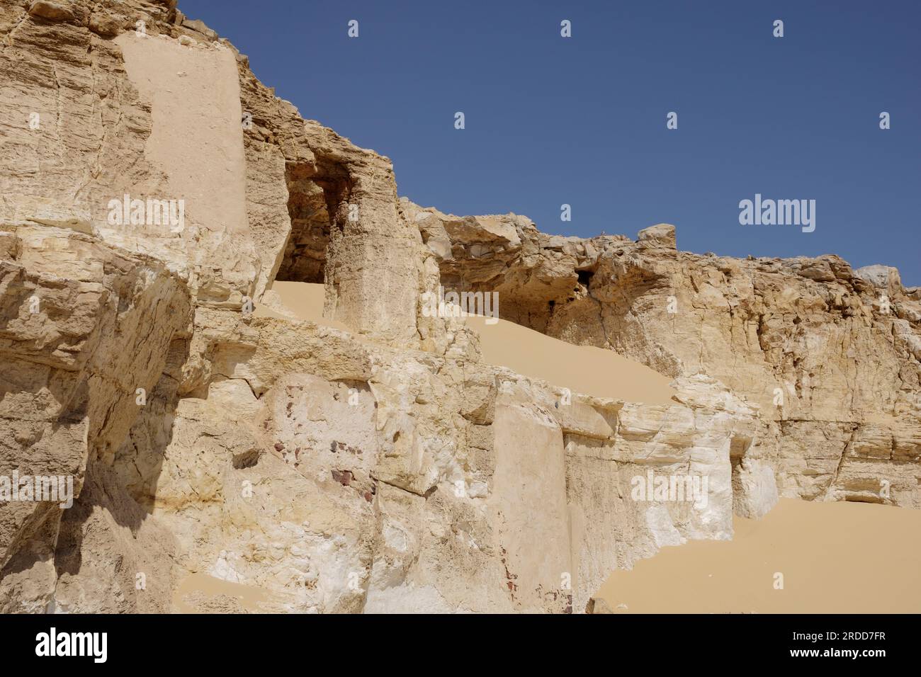 Views of the Meir tombs near the village of Meir or Mayr in the Nile Valley near Asyut, Middle Egypt Stock Photo