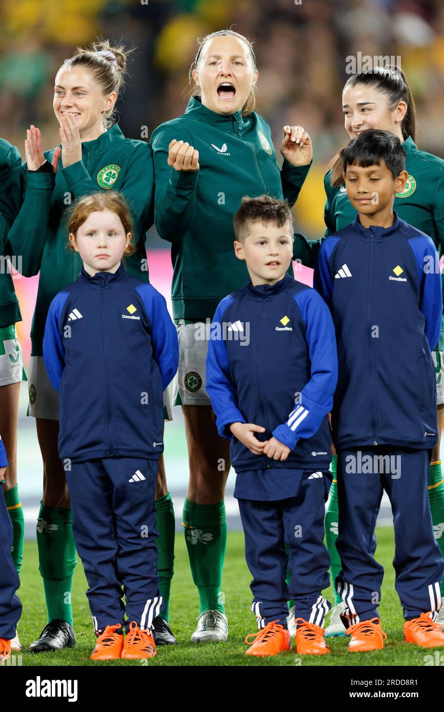 Players football team sing national hi-res stock photography and
