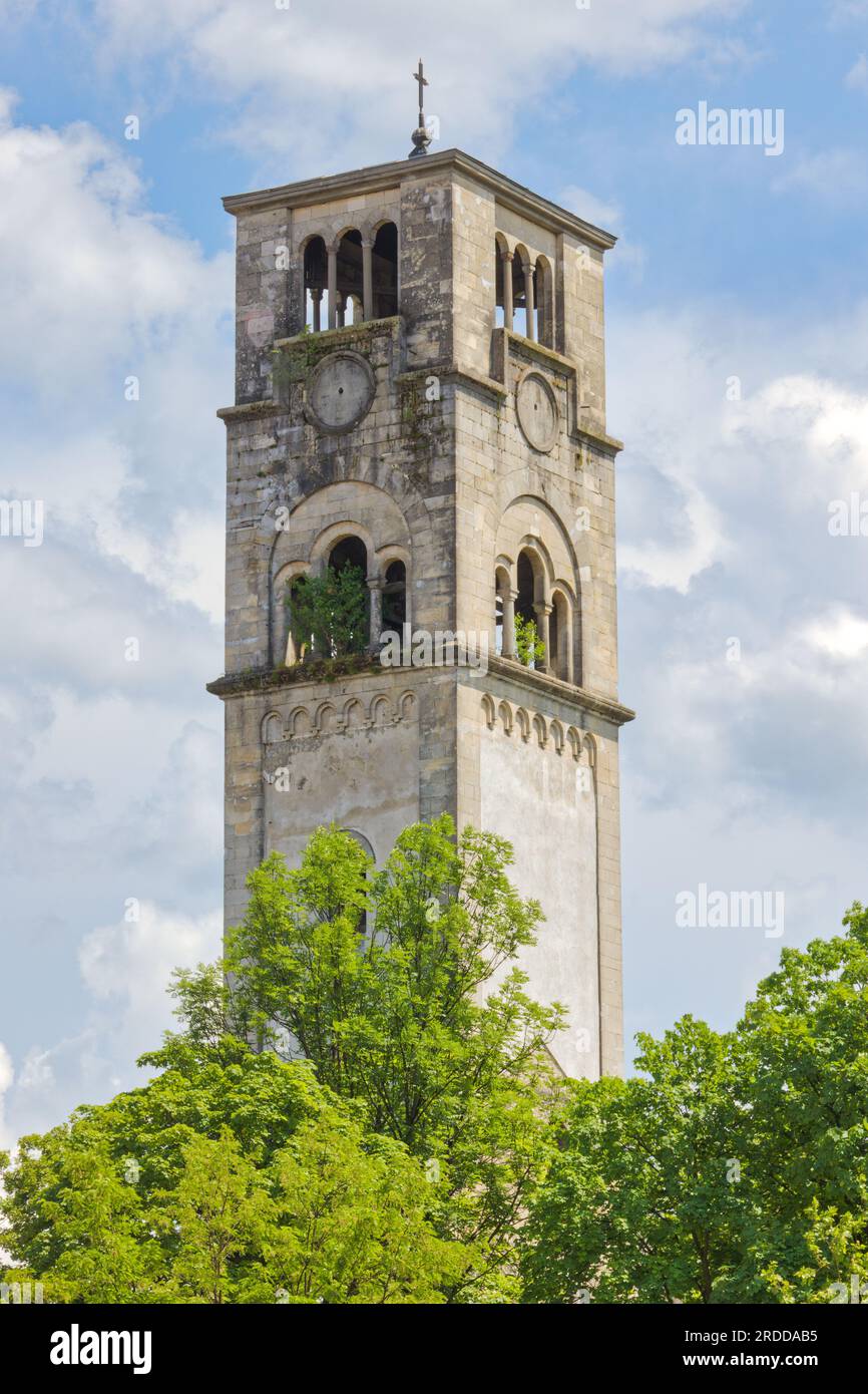 Overgrown Tower of St. Anthony, Bihac Stock Photo