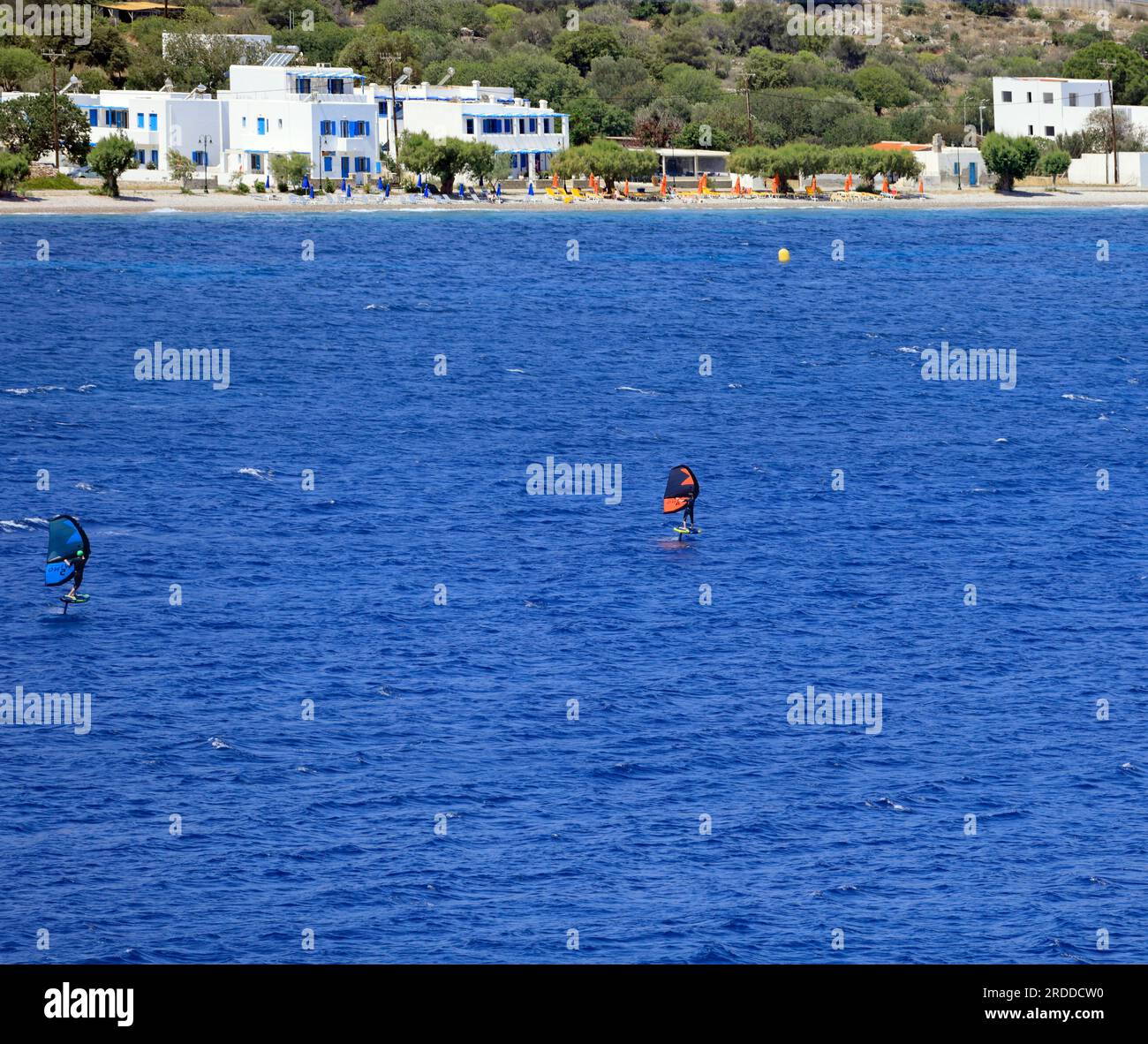 Hydrofoil windsurfers / sail boards,Tilos island, Dodecanese Greek