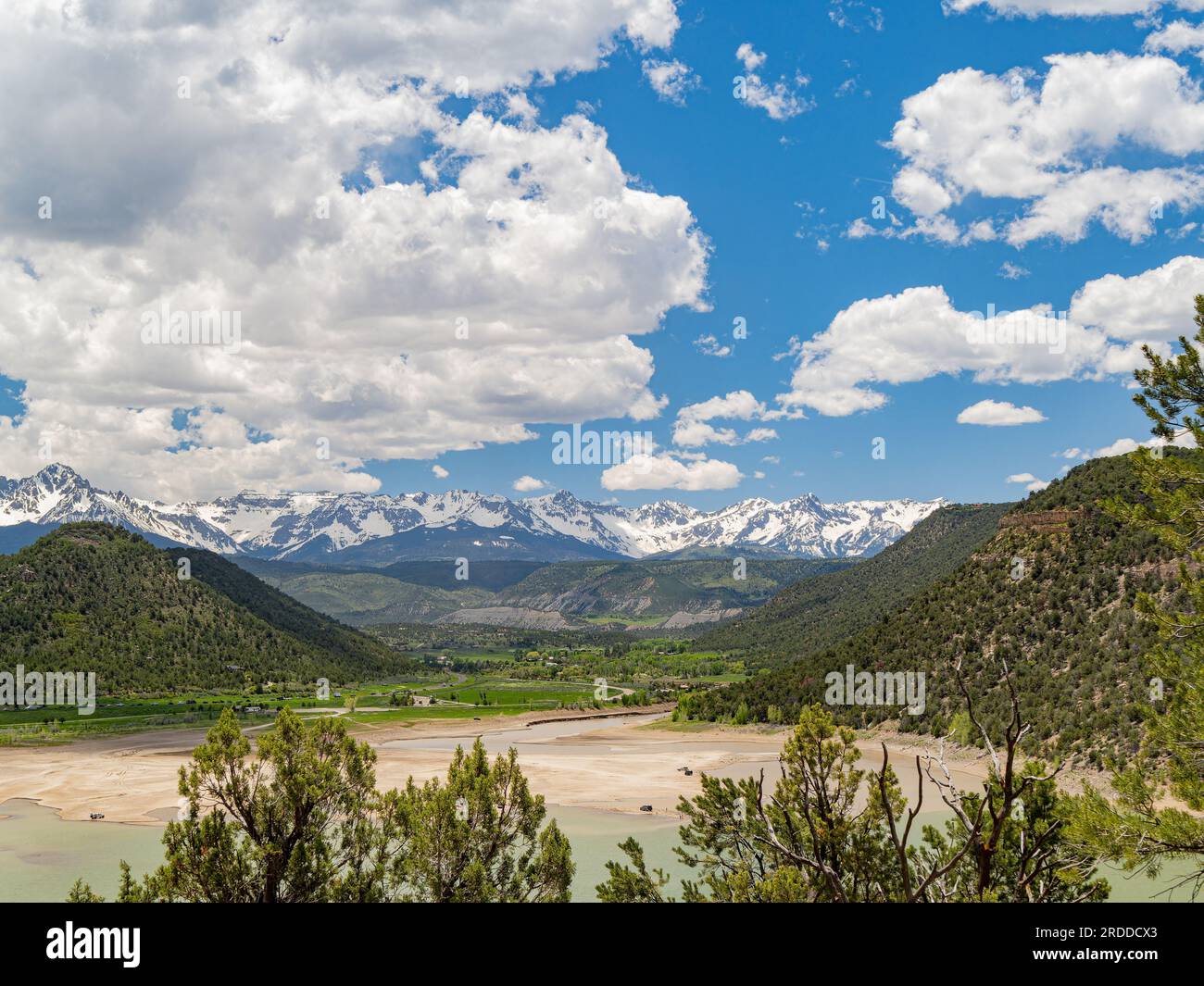 Sunny view of landscape of Ridgway State Park at Colorado Stock Photo