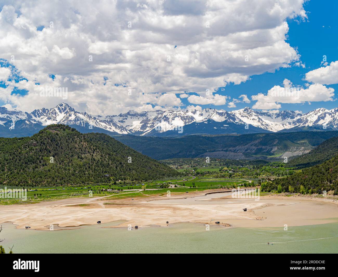 Sunny view of landscape of Ridgway State Park at Colorado Stock Photo