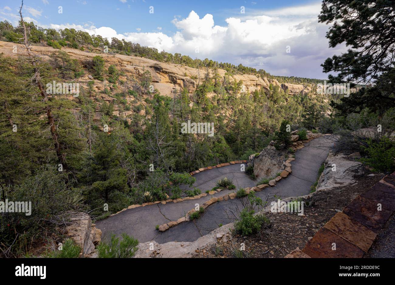 Sunny view of the historical Balcony House in Mesa Verde National Park