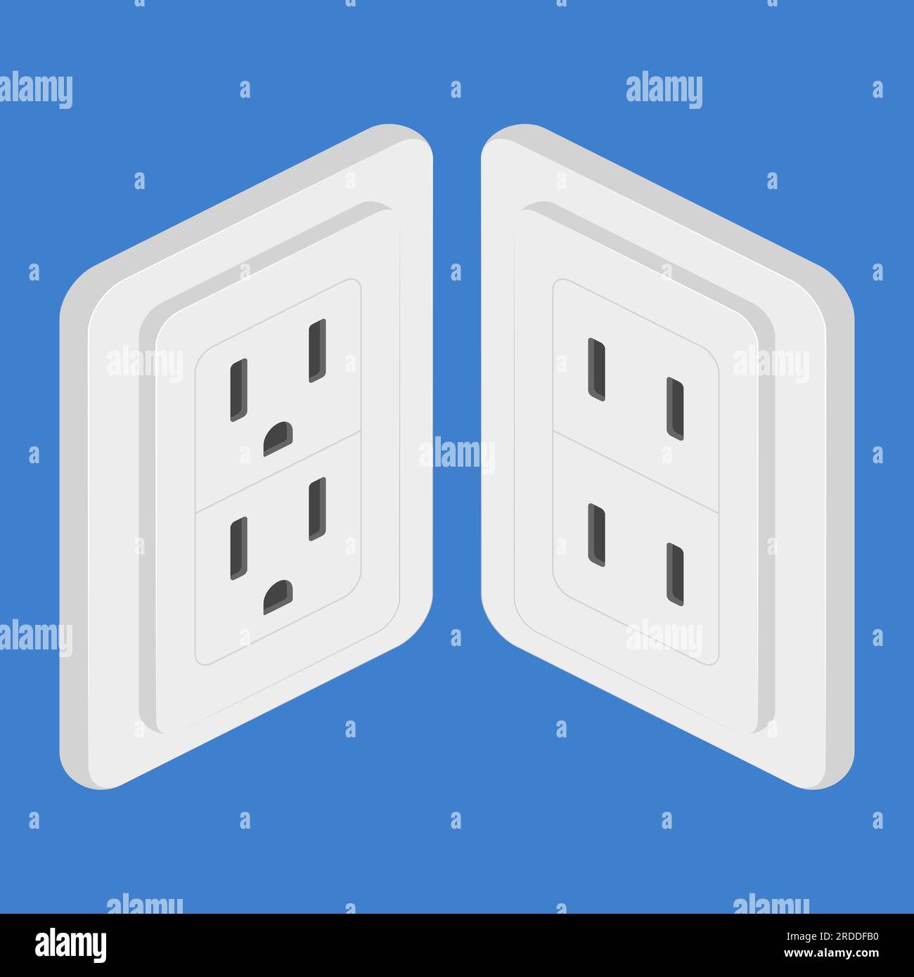 power outlet type a b isometric vector flat illustration Stock Vector