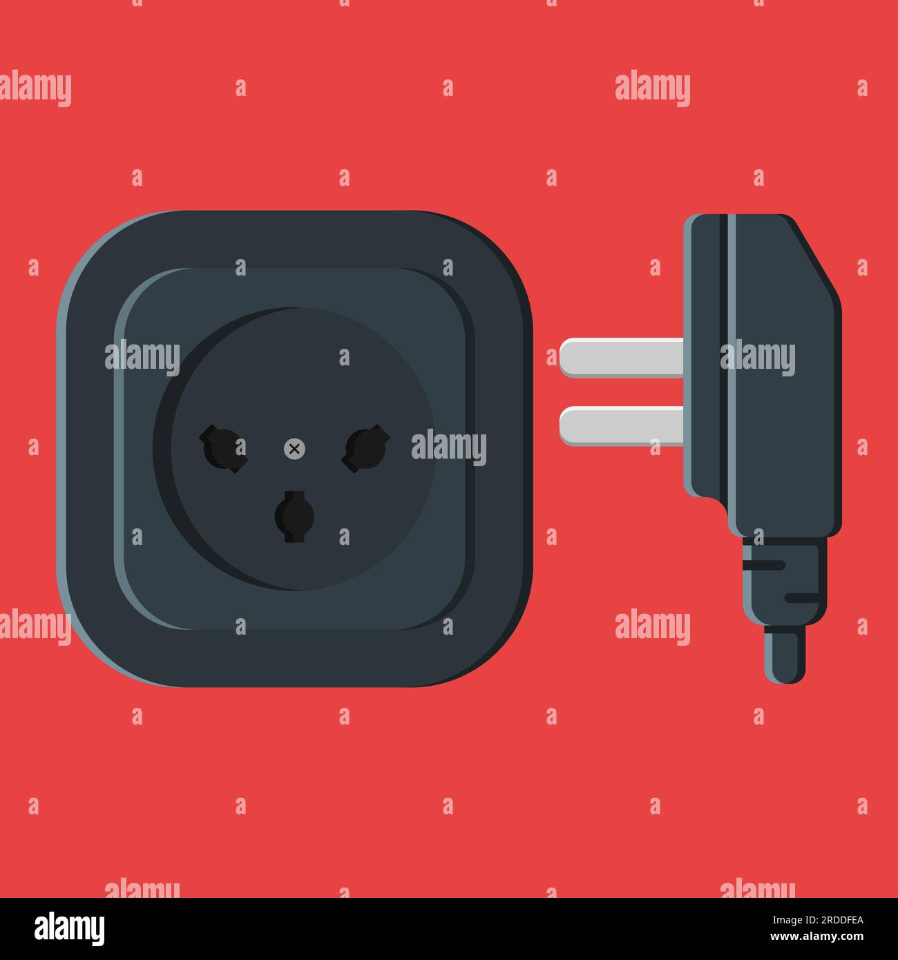 power outlet plug israeli type h vector flat illustration Stock Vector