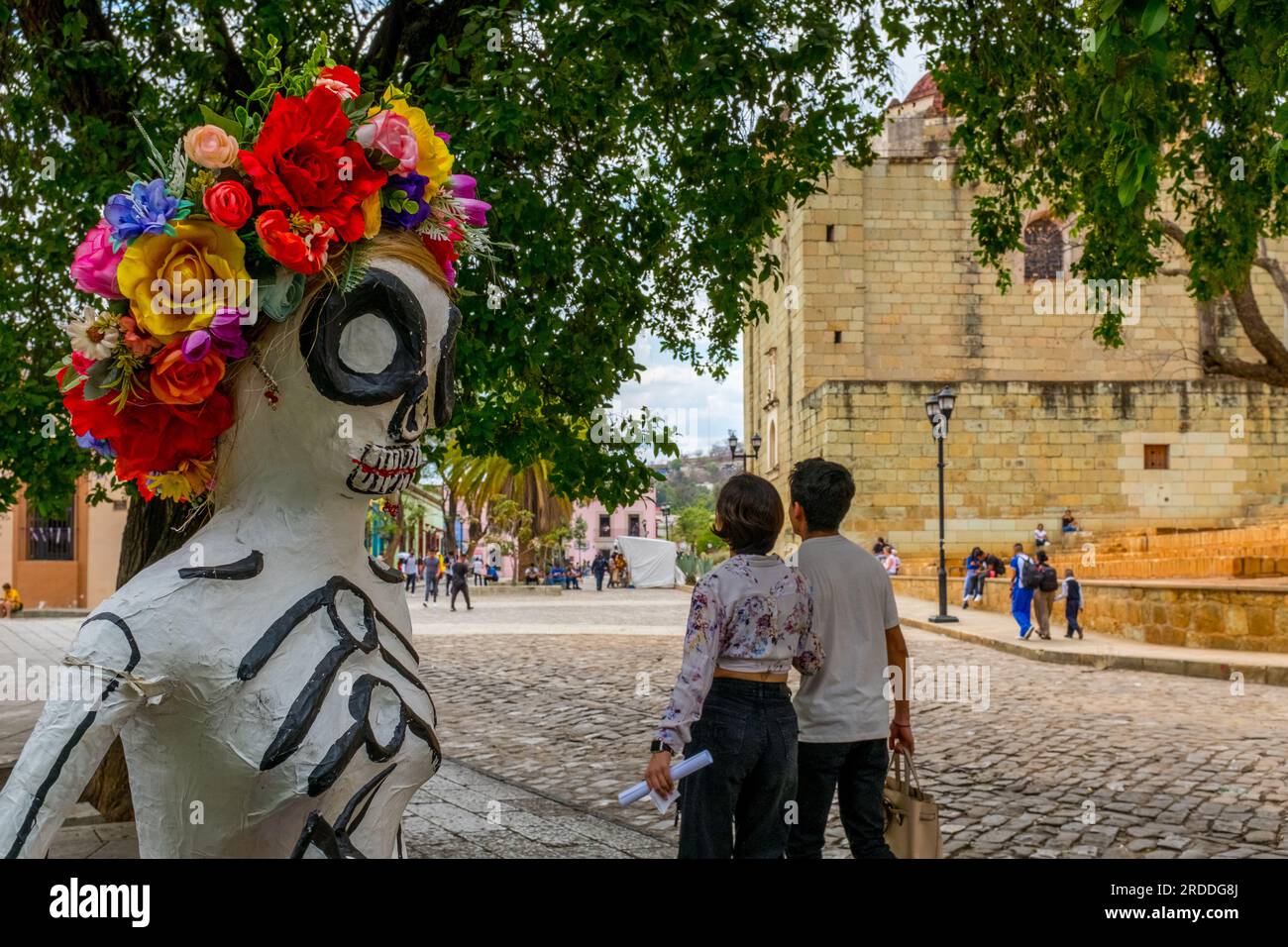 Mexican papier mache statue in the historical downtown of Oaxaca Mexico