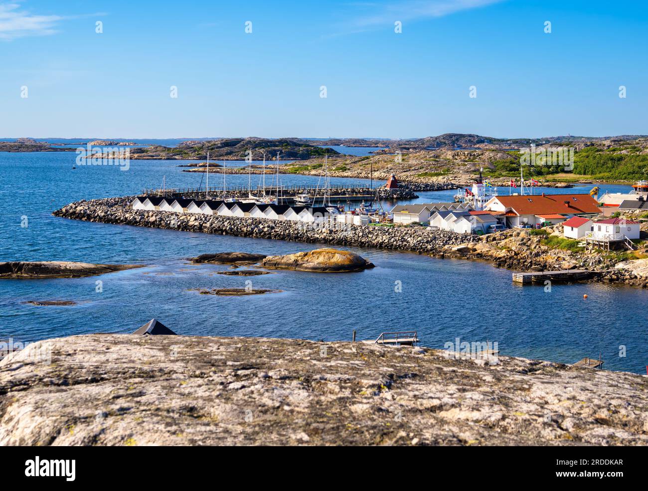 View of the bay, the fishing village of Vrango and the beautiful nature ...