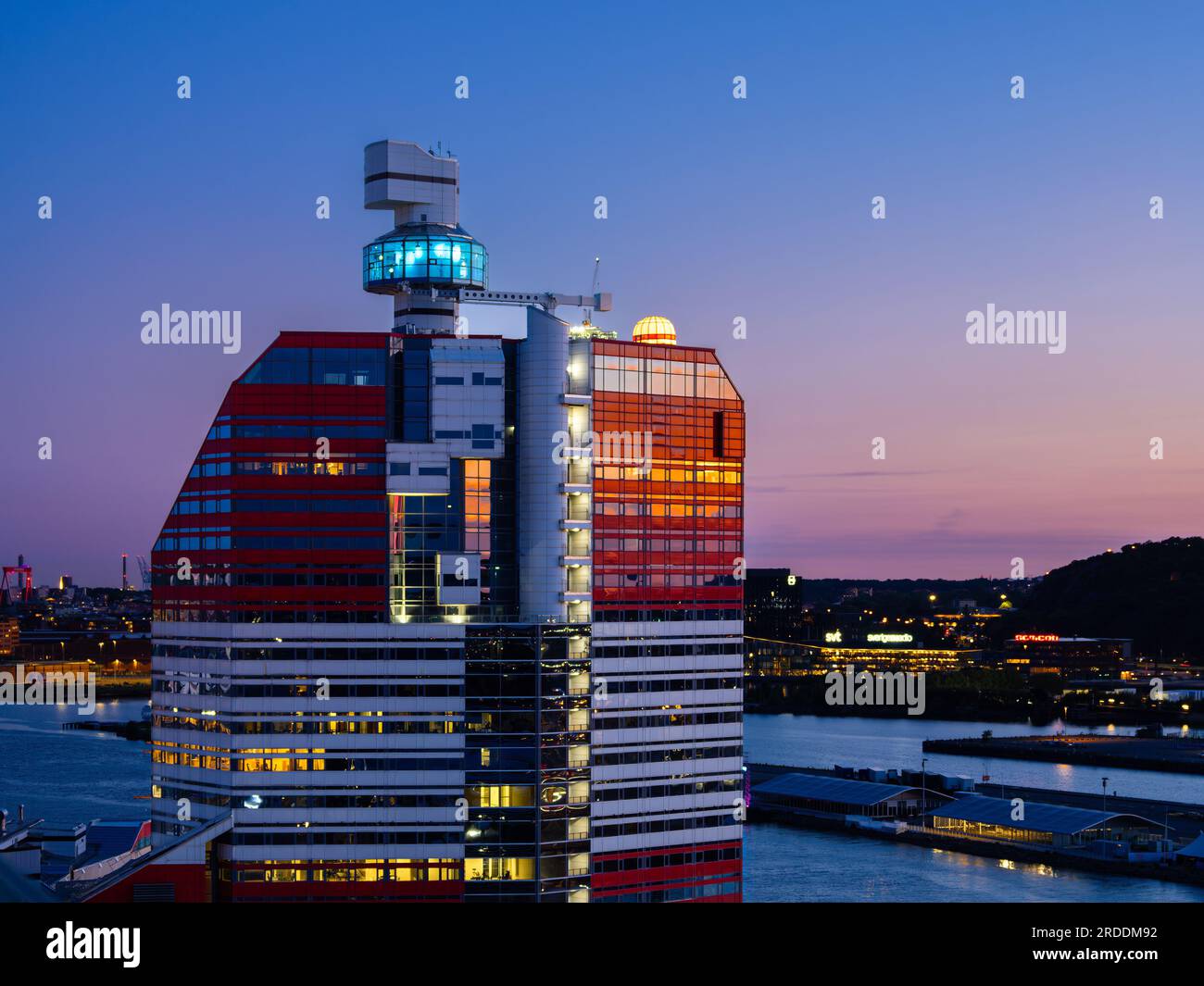 Gothenburg, Sweden, May 30, 2023: The upper part of the congress center building in Gothenburg in blue hour Stock Photo