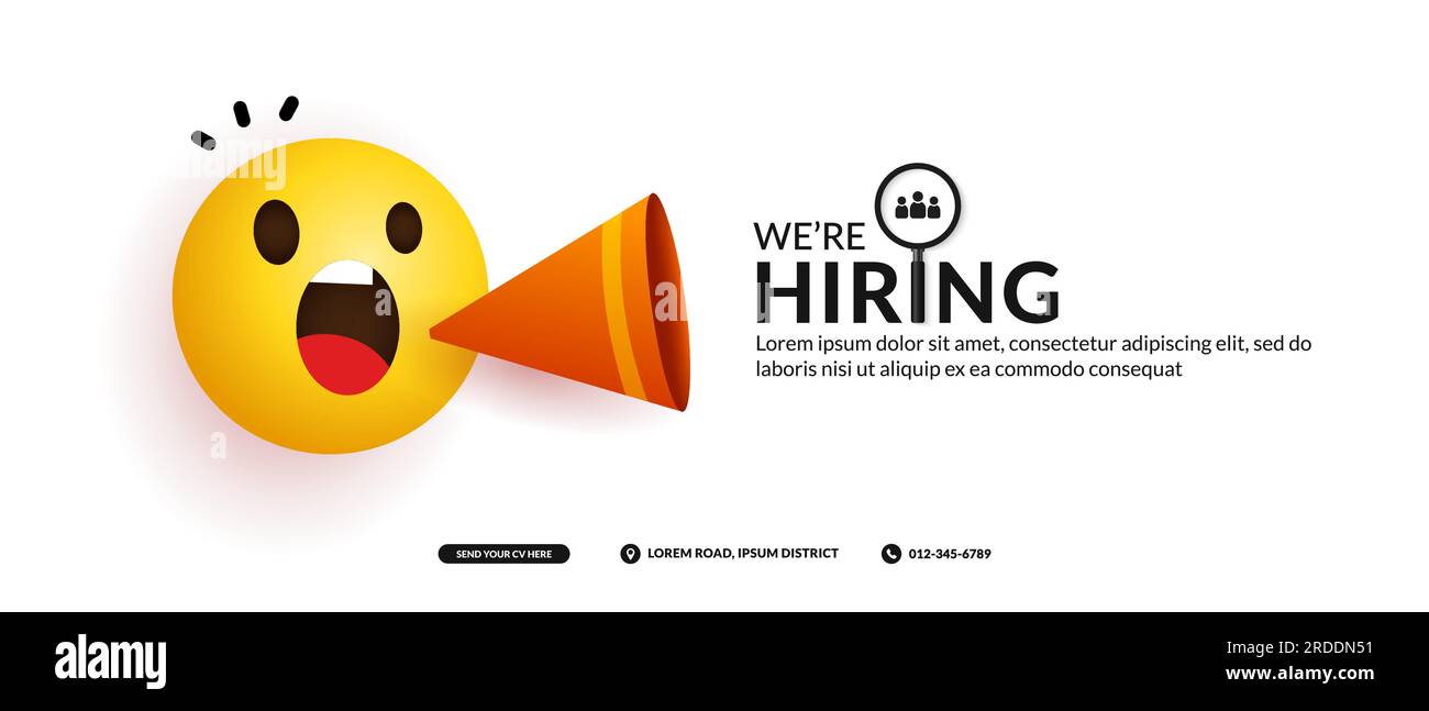 Minimal job vacancy social media banner, We are hring background with