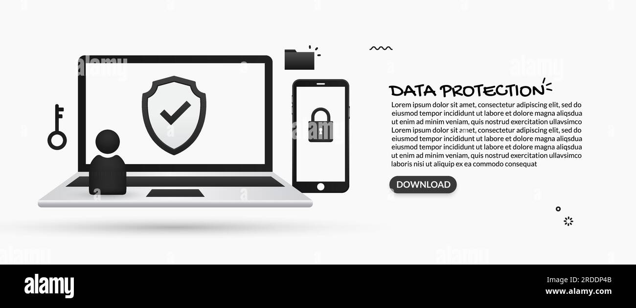 Personal information security and data protection system Stock Vector