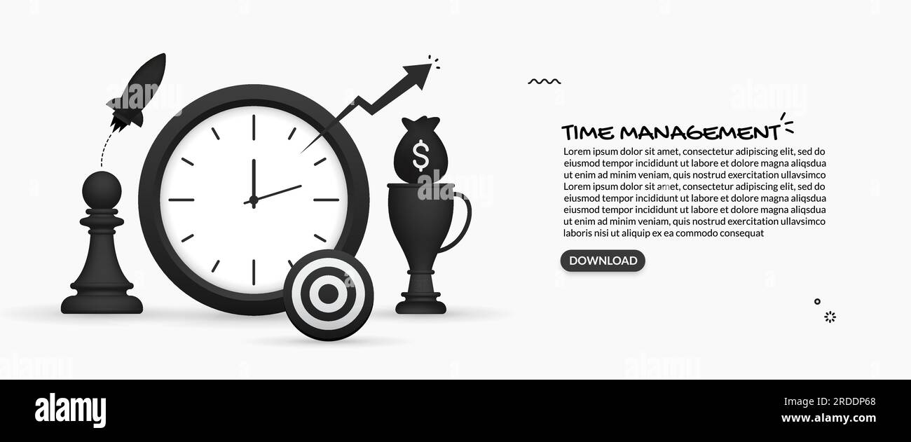 Super productive routines with time management, plan your daily and long term goal Stock Vector