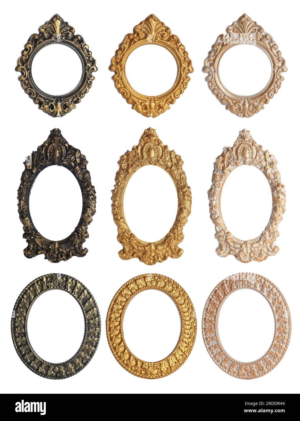 Differend Frame Set of different vintage frames on white background Stock Photo - Alamy