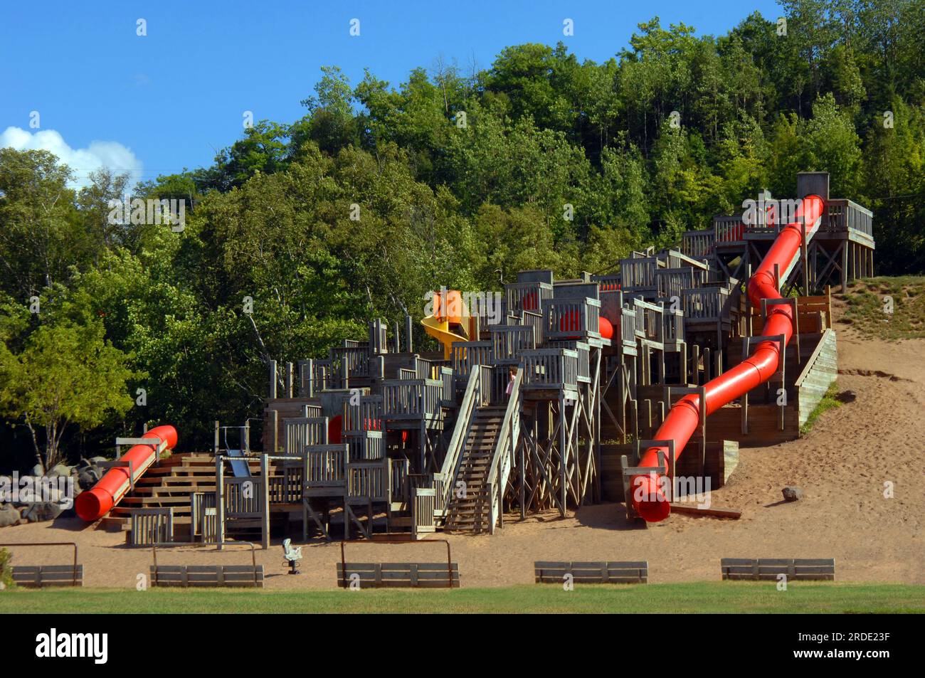 Landmark, waterfront, city park is called Chutes and Ladders. It has a