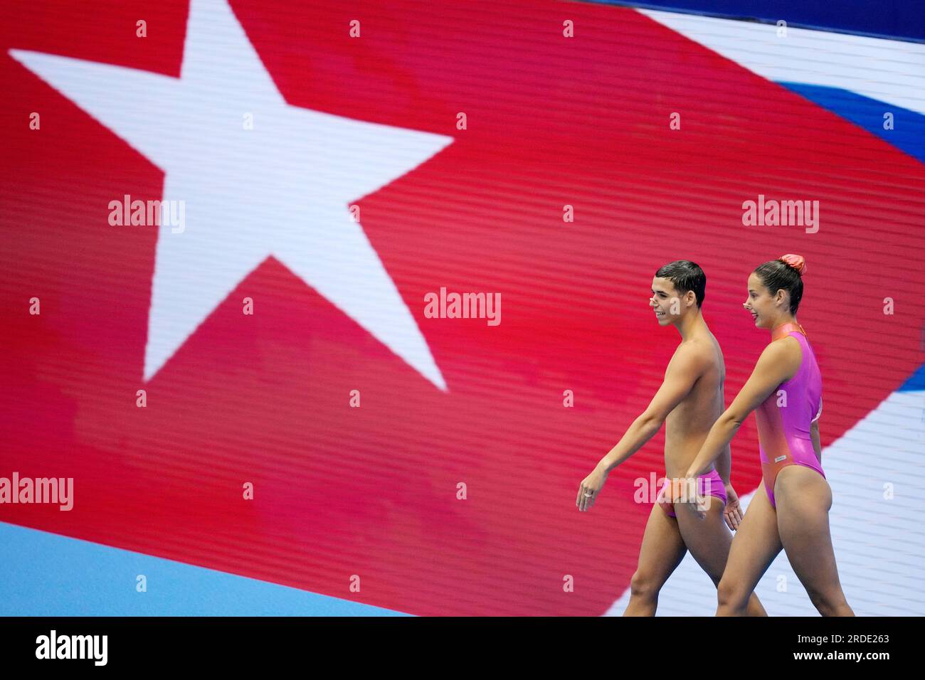 Andy Manuel Avila Gonzalez and Carelys Valdes Castillo of Cuba compete ...