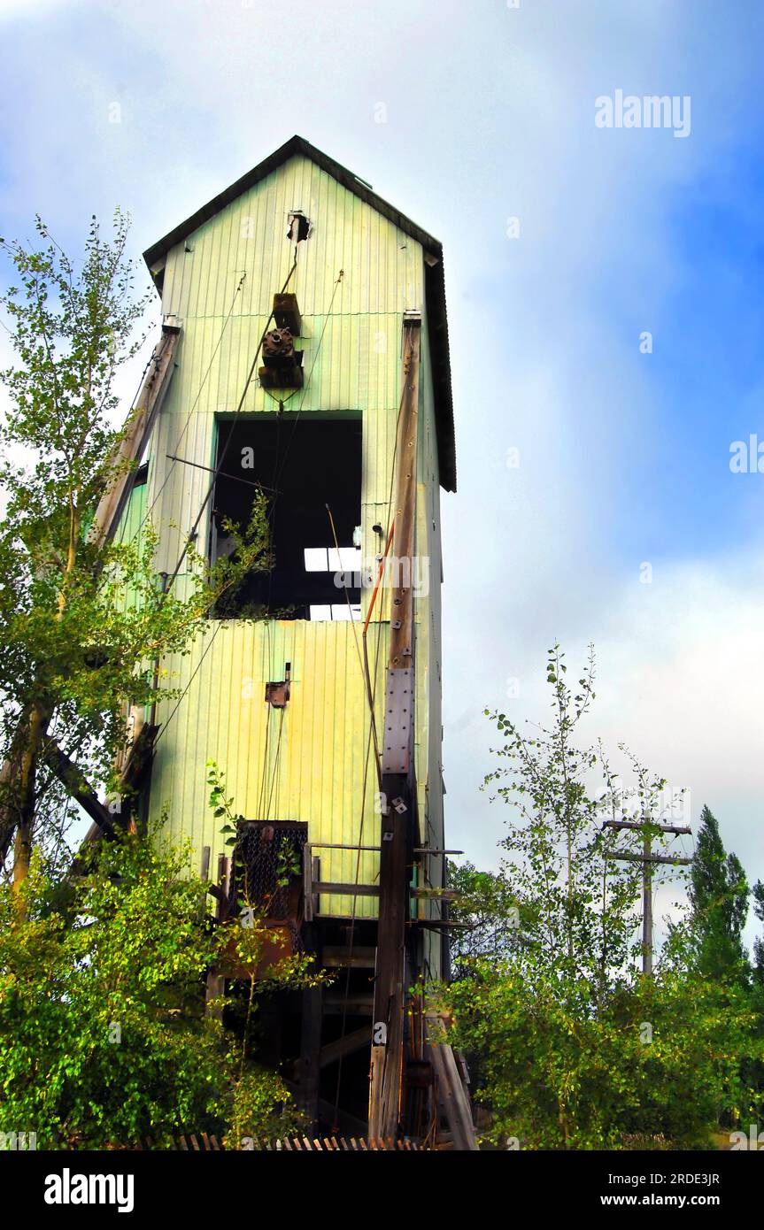 Overgrown shaft house is remaining relic of the Copper Mining industry