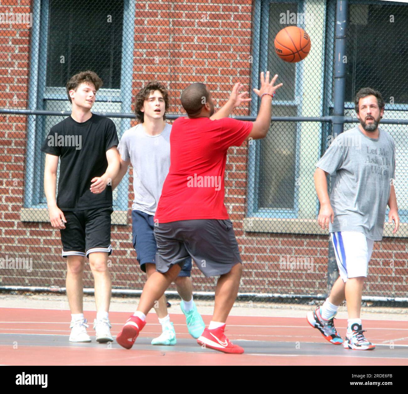 New York, NY, USA. 20th July, 2023. Adam Sandler and Timothee Chalamet