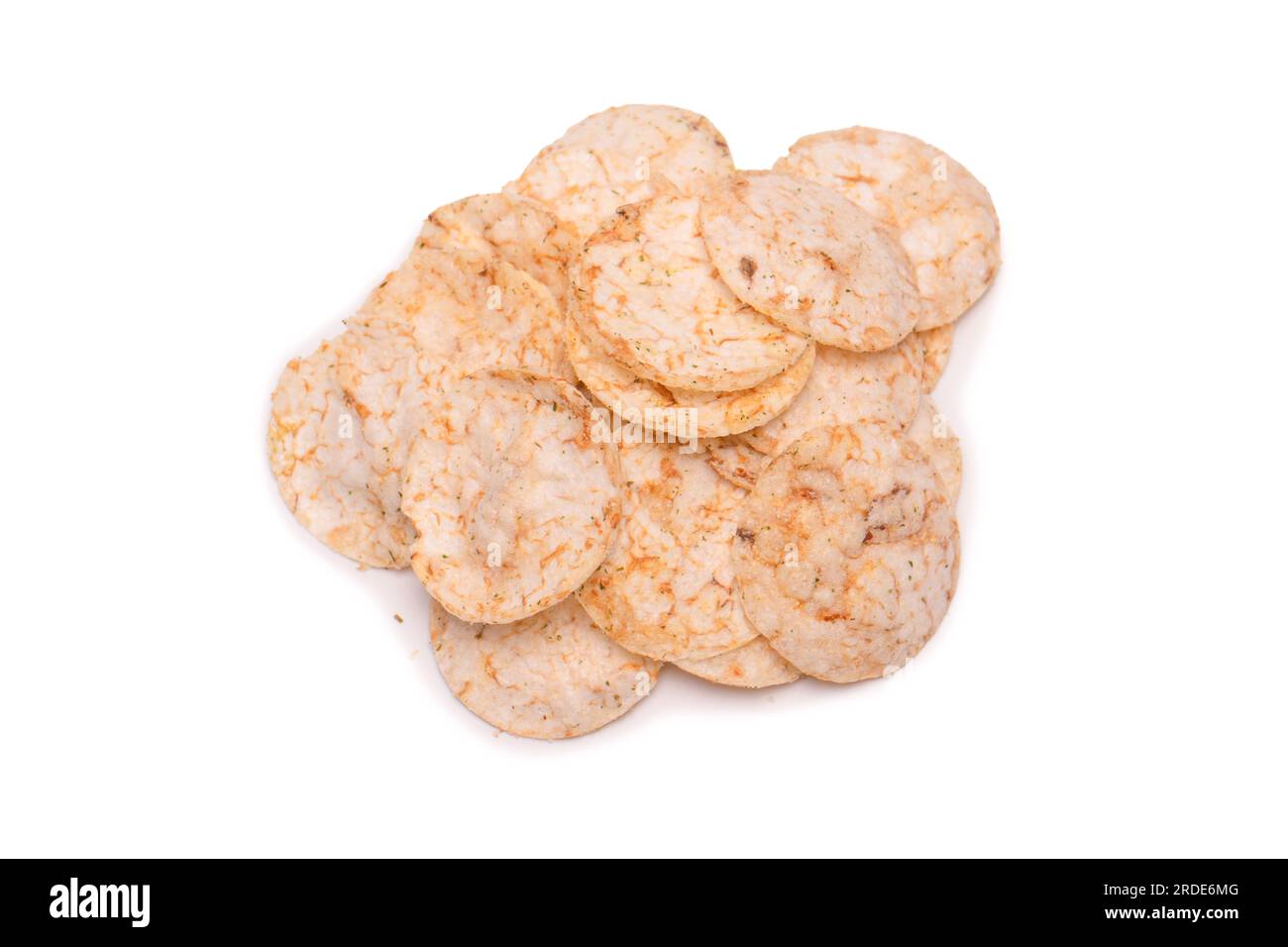 Rice chips isolated on a white background Stock Photo - Alamy