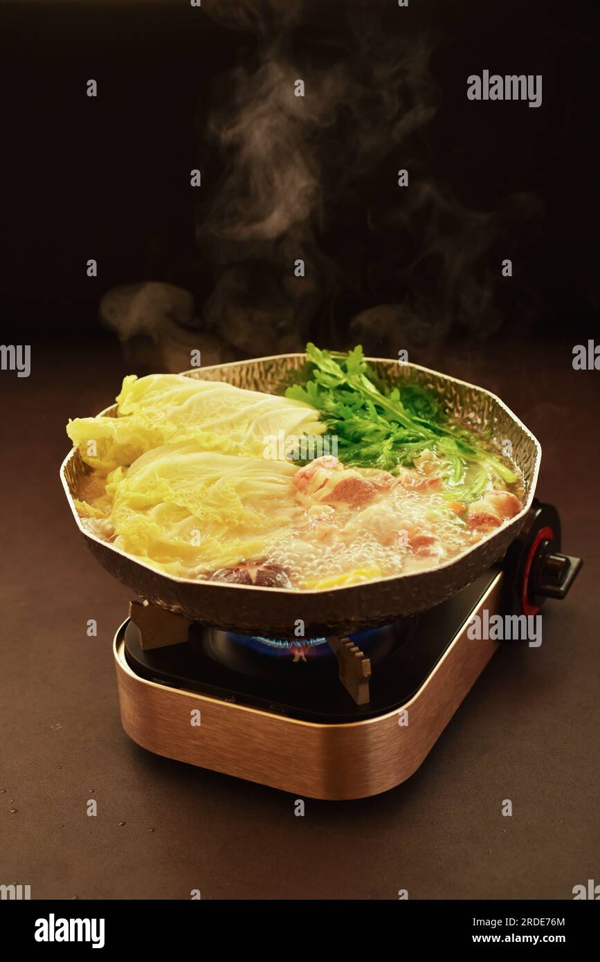 KIMCHI hot pot with Wagyu beef , kimchi pot,japanese food Stock Photo