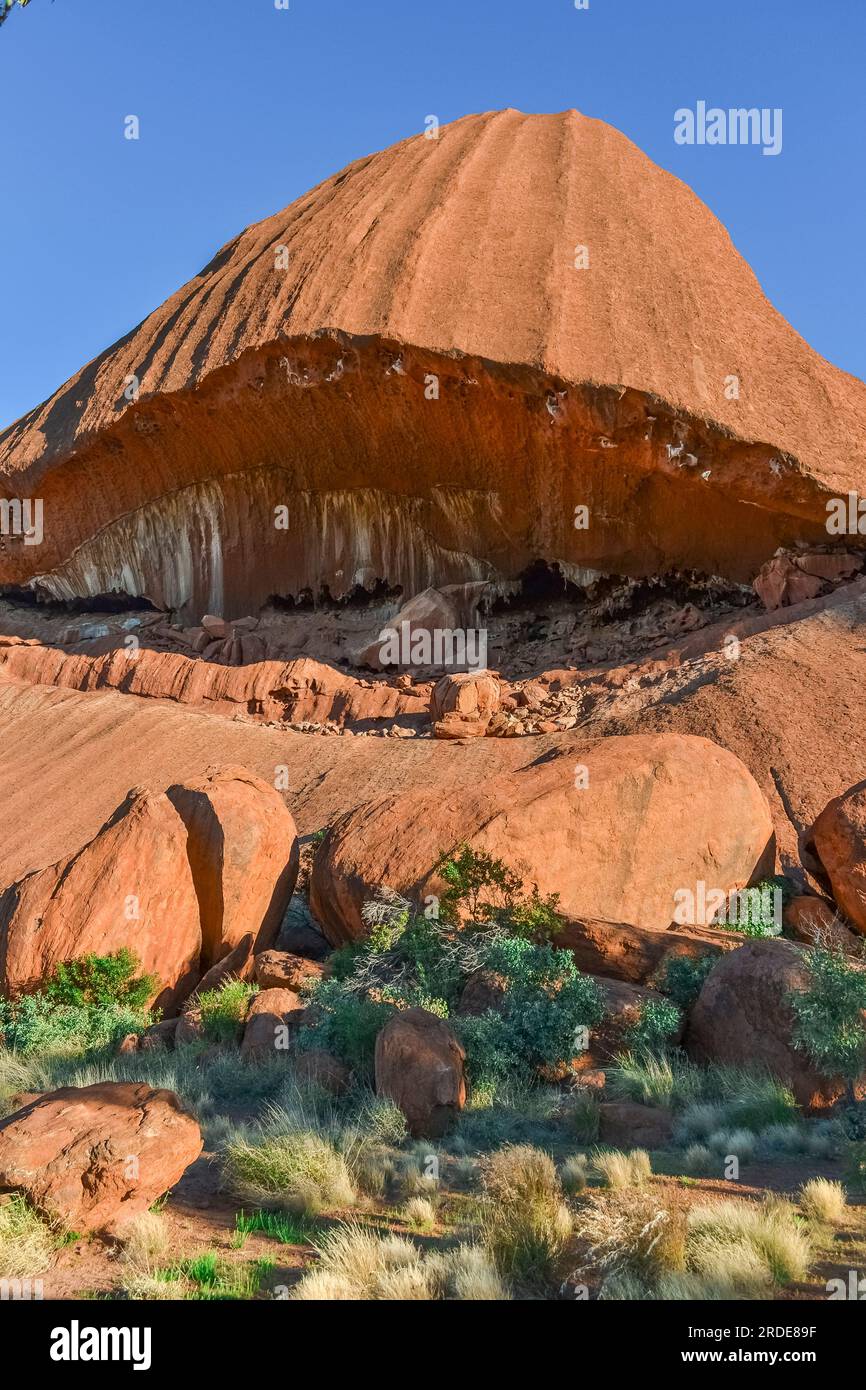 Beautiful view of Uluru, Ayers rock at Uluru-Kata Tjuta National Park, Northern Territory, Australia. Stock Photo