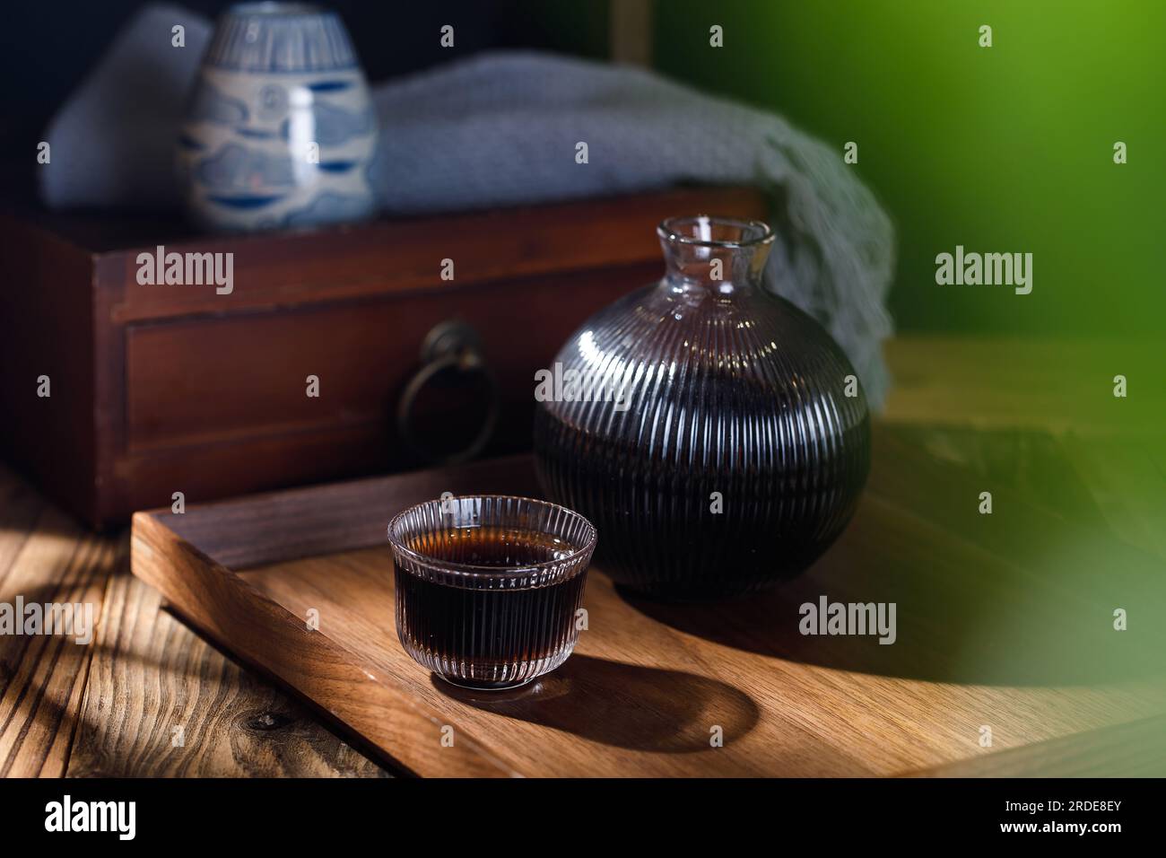 A large bottle of sour plum juice，Suanmeitang，sour prune drink, jar