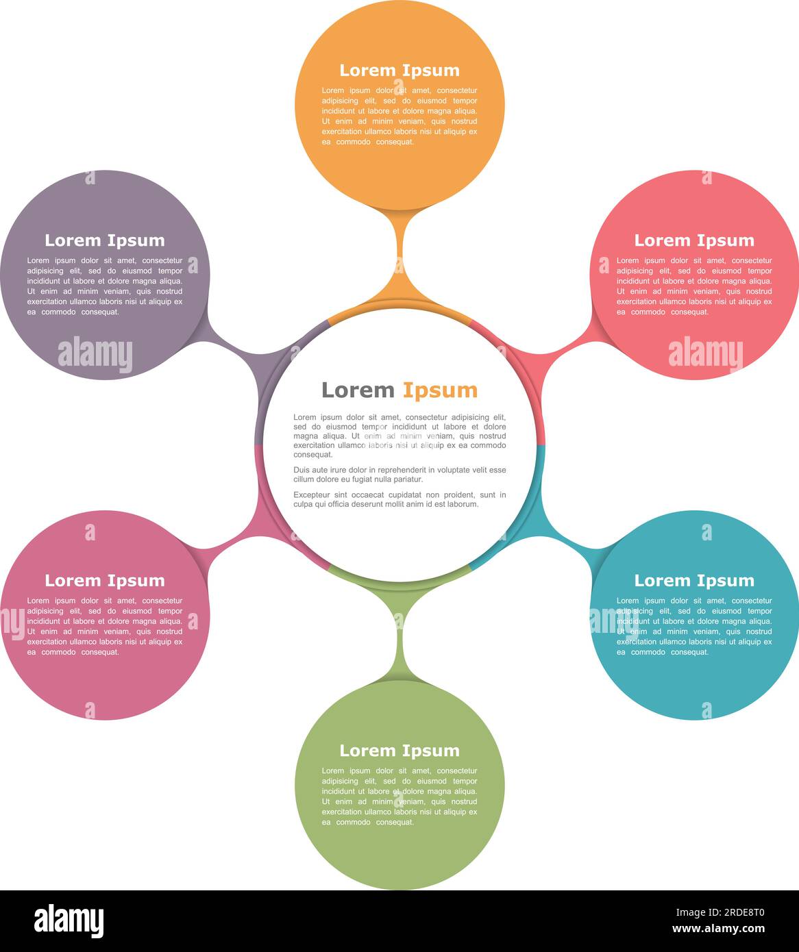 Circle diagram with six elements, infographic template, vector eps10 ...