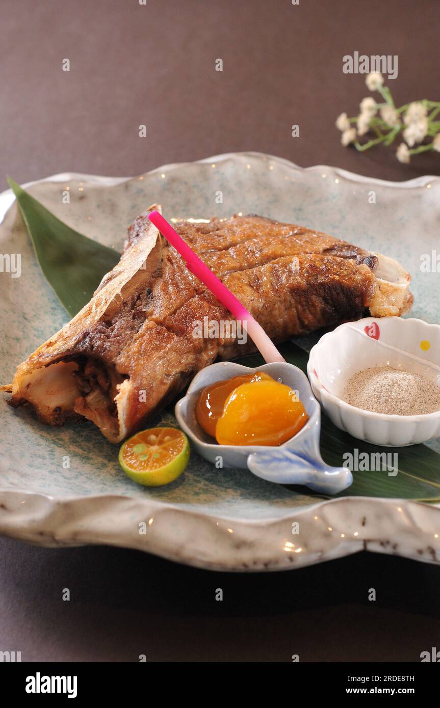 Salt Grilled tuna Jaw or Tuna Panga, Japanese food Stock Photo Alamy